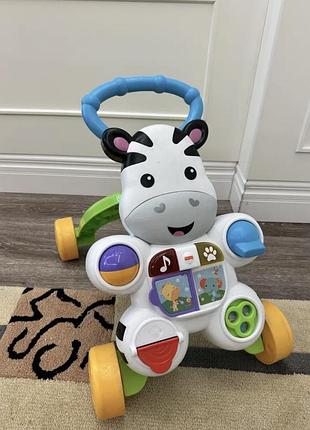 Интерактивные ходунки-каталка «зебра» от fisher-price с развивающей игровой панелью