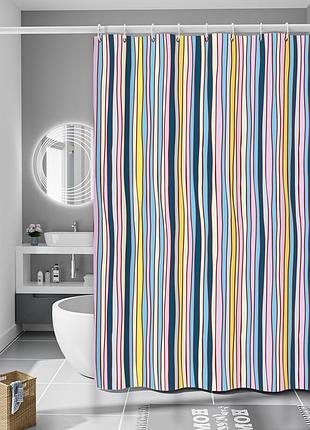 Шторка для ванны из полиэстера водонепроницаемая bathlux 180x180 см с кольцами, занавеска для ванной комнаты