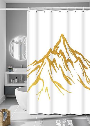 Шторка для ванны из полиэстера водонепроницаемая bathlux 180x180 см с кольцами, занавеска для ванной комнаты