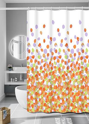 Шторка для ванны из полиэстера водонепроницаемая bathlux 180x180 см с кольцами, занавеска для ванной комнаты