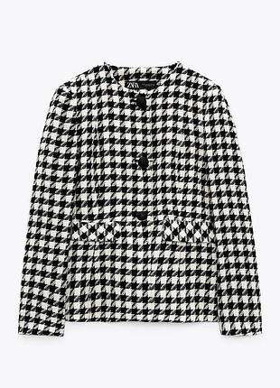 Піджак блейзер zara приталений гусяча лапка