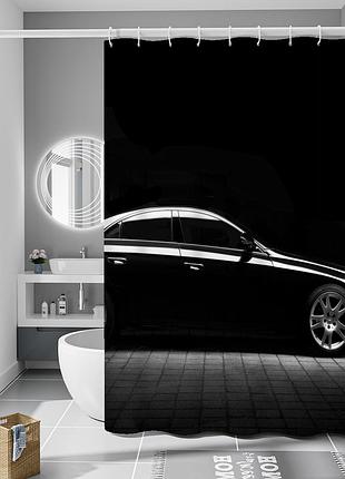 Шторка для ванни з поліестеру водонепроникна bathlux 180x180 см з кільцями, фіранка для ванної кімнати