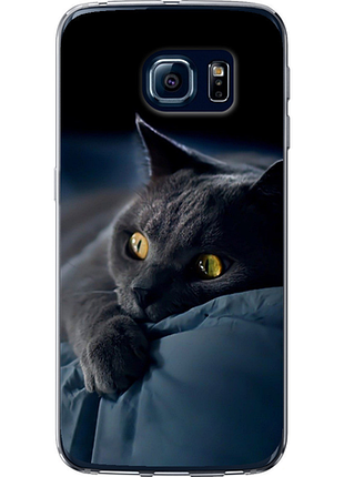 Чохол на samsung galaxy s6 edge g925f димчастий кіт "825u-83-851"