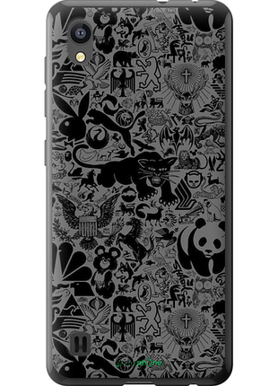 Чехол на zte blade a5 2019 чёрно-серый стикер бомбинг "2432u-2109-8094", чехол для телефона