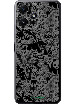 Чехол на xiaomi redmi 12 5g чёрно-серый стикер бомбинг "2432u-3194-8094", чехол для телефона
