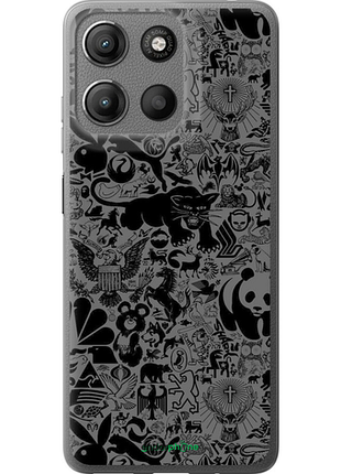 Чохол на motorola moto g15 чорно-сірий стикер бомбінг "2432u-3948-8094"