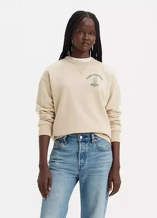 Свитшот молочного цвета levis, размер m