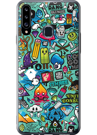 Чехол на samsung galaxy a20s a207f стикер бомбинг 1 "693u-1775-8094", чехол для телефона