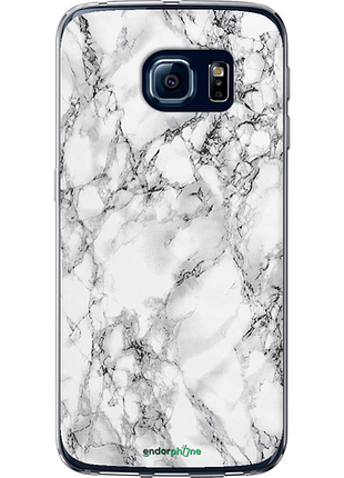 Чехол на samsung galaxy s6 edge g925f мрамор белый "4480u-83-8094", чехол для телефона