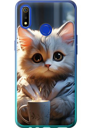 Чохол на realme 3 білий кіт "5646u-1869-851"