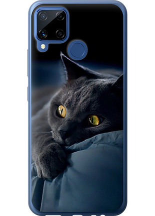Чехол на realme c15 дымчатый кот "825u-2063-851"