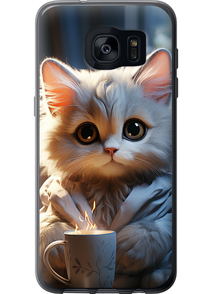 Чохол на samsung galaxy s7 edge g935f білий кіт "5646u-257-851"