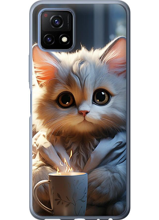 Чохол на vivo y52s білий кіт "5646u-2242-851"