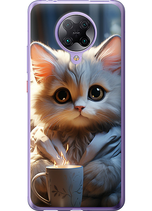 Чохол на xiaomi redmi k30 pro білий кіт "5646u-1899-851"