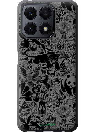 Чехол на huawei honor x8a чёрно-серый стикер бомбинг "2432u-2963-8094", чехол для телефона