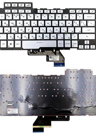 Клавіатура asus rog zephyrus m gu502gv, s gx502gv gx502gw срібляста без рамки прямий enter підсвітка rgb original prc (v184662fs1