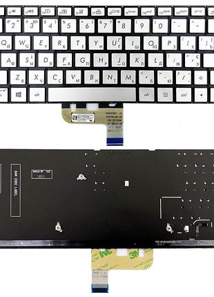 Клавиатура asus zenbook 13 ux333fa ux333fn серебристая без рамки прямой enter подсветка pwr ukr original prc (0kn1-6a2ua13)