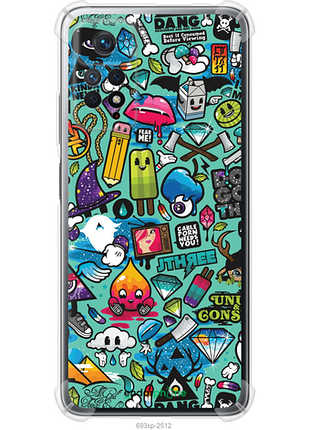 Чехол на xiaomi redmi note 11 pro стикер бомбинг 1 "693sp-2512-8094", чехол для телефона