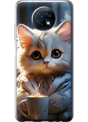 Чохол на xiaomi redmi note 9t білий кіт "5646u-2261-851"