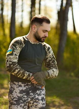 Лонгслів чоловічий "velcro" хакі-піксель #