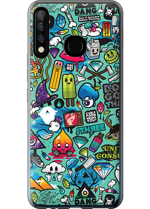 Чехол на tecno camon 12 cc7 стикер бомбинг 1 "693u-2432-8094", чехол для телефона