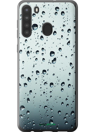 Чехол на samsung galaxy a21 стекло в каплях "848u-1841-8094", чехол для телефона