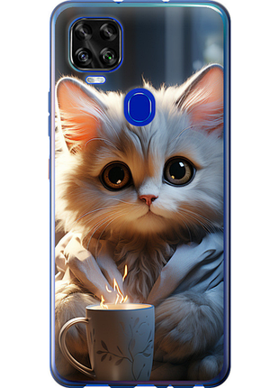 Чехол на zte blade v2020 белый кот "5646u-2529-851"