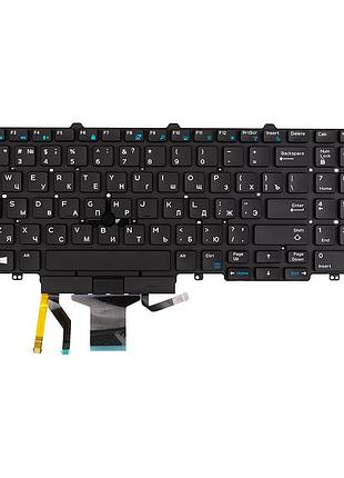 Клавиатура для ноутбука dell latitude e5580 черная, без фрейма, подсветка