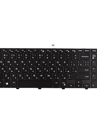 Клавіатура для ноутбука dell inspiron 15 3000 чорна, чорний фрейм, підсвітка