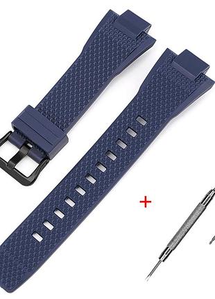 Ремешок для casio g-shock gst-b400 dark blue bk, ремешки для часов