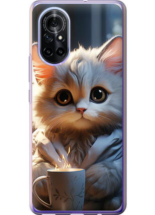 Чехол на huawei nova 8 белый кот "5646u-2245-851"