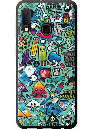 Чехол на samsung galaxy a20e a202f стикер бомбинг 1 "693b-1709-8094", чехол для телефона