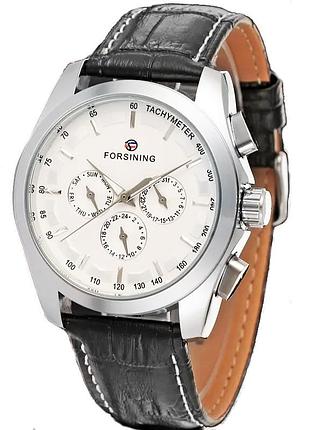 Наручные часы forsining 6625 silver-white leather