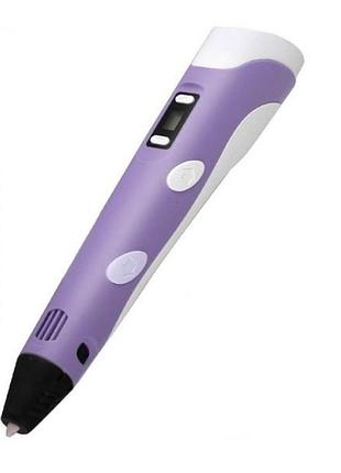 3d ручка c lcd дисплеем pen 2 3д принтер для рисования фиолетовая 3