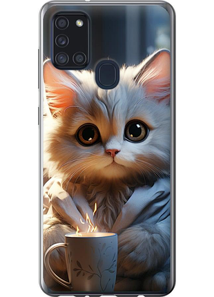 Чохол на samsung galaxy a21s a217f білий кіт "5646u-1943-851"