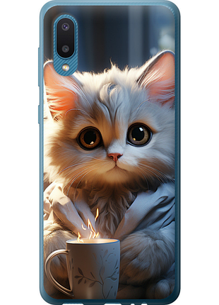 Чохол на samsung galaxy a02 a022g білий кіт "5646u-2260-851"
