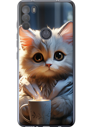 Чохол на motorola g50 білий кіт "5646u-2354-851"