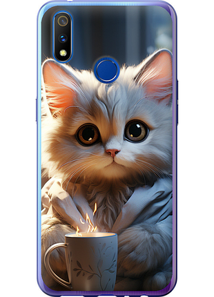 Чохол на realme 3 pro білий кіт "5646u-1863-851"