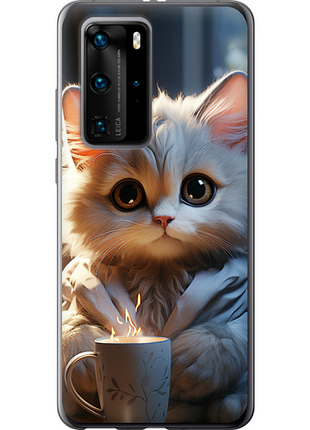 Чохол на huawei p40 pro білий кіт "5646u-1839-851"