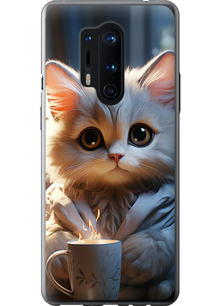 Чехол на oneplus 8 pro белый кот "5646u-1896-851"