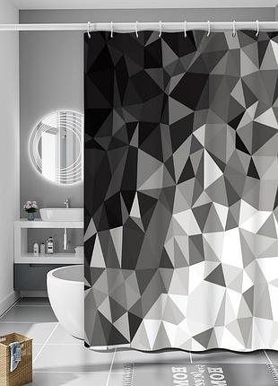 Шторка для ванны из полиэстера водонепроницаемая bathlux 180x180 см с кольцами, занавеска для ванной комнаты