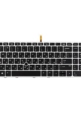 Клавіатура для ноутбука hp zbook 15u g3 чорна, сірий фрейм, підсвітка