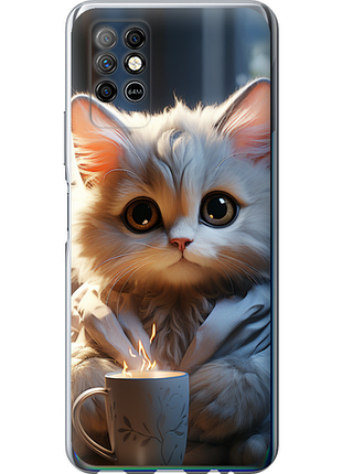 Чохол на infinix note 8 білий кіт "5646u-2710-851"