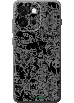 Чохол на oneplus 13t 5g/13s 5g чорно-сірий стикер бомбінг "2432u-4026-8094", чохол для телефона