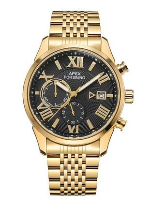 Наручные часы forsining 8304 gold-black steel