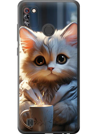 Чохол на tecno pop 4 pro bc3 білий кіт "5646u-2444-851"