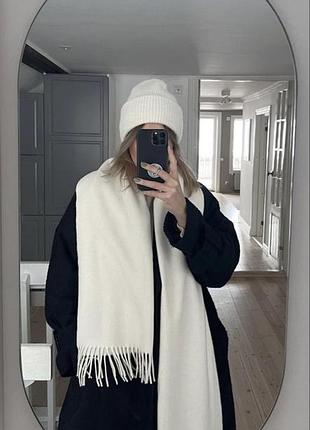 Кашеміровий білий палантин від cashmere
