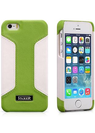Чохол icarer для iphone 5/5s/5se colorblock green/white (rip518g)