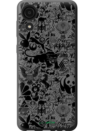 Чехол на samsung galaxy a03 core a032f чёрно-серый стикер бомбинг "2432u-2539-8094", чехол для телефона