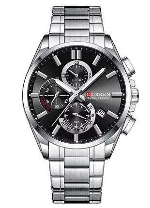 Наручные часы наручные часы наручные времена наручныеремя сurren 8475 silver-black, часы наручные, часы мужские, часы